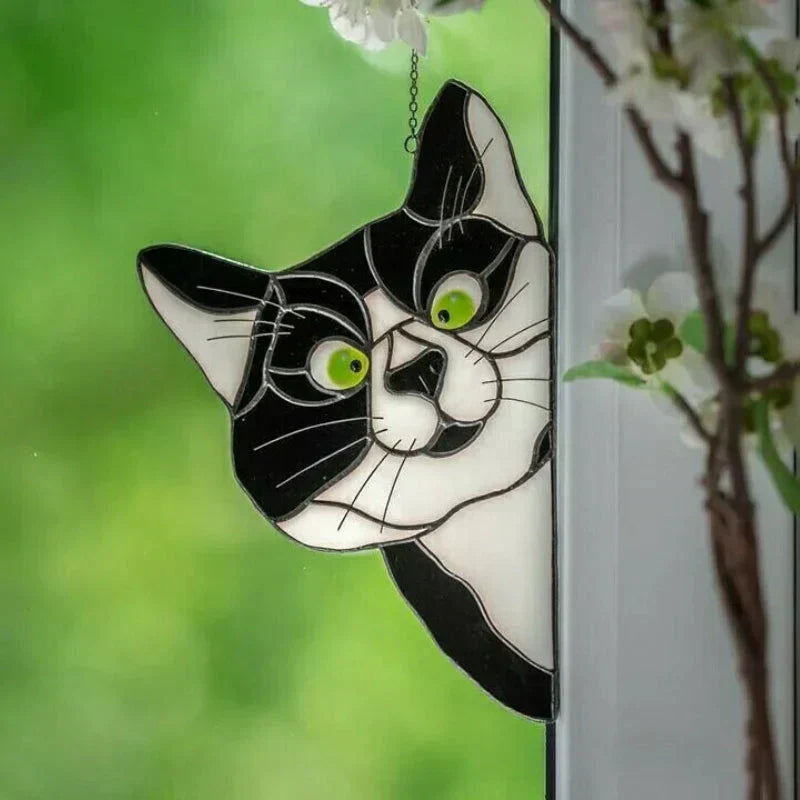 CatPeek – Attrape-soleil en chat fait main pour votre fenêtre !