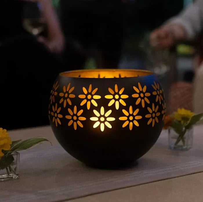 Lampe à bougie | FloraGlow | Lampe parfumée avec motif floral | Dimmable & Décorative | Céramique