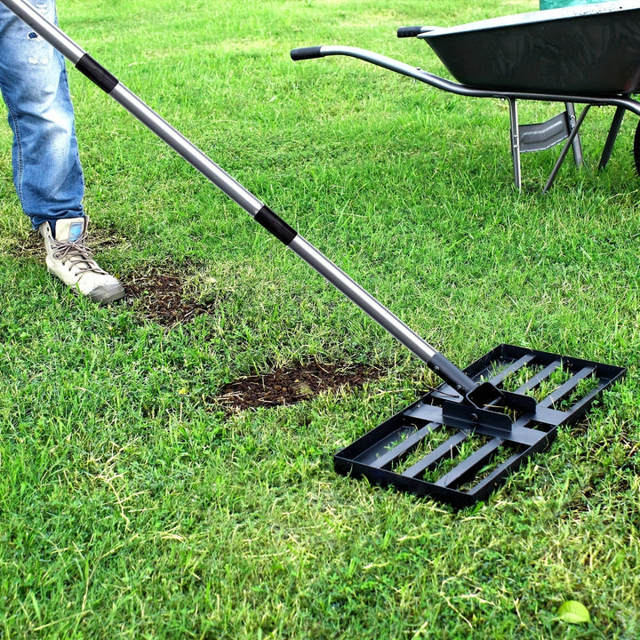 LawnMaster Pro Niveleur de Gazon | Acier Inoxydable & Aluminium | Design de Grille Ouverte | 198 × 43,2 cm