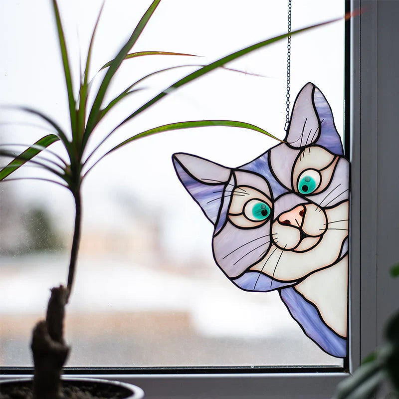 CatPeek – Attrape-soleil en chat fait main pour votre fenêtre !