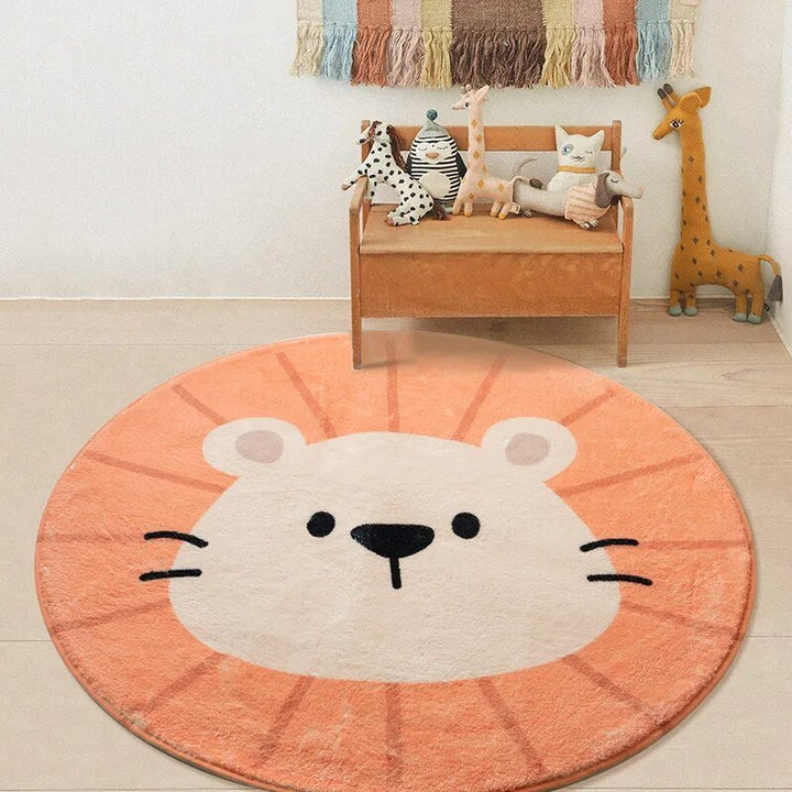 Playora Tapis Rond pour Enfants | Design Cartoon & Tapis de Jeu | Lavable | Pour Salle de Jeu & Chambre
