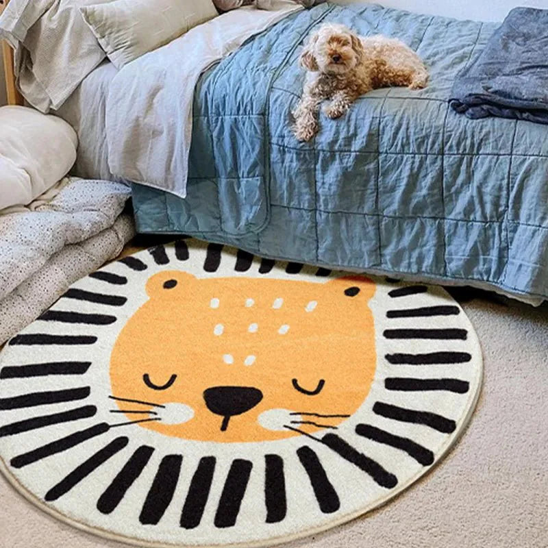 Playora Tapis Rond pour Enfants | Design Cartoon & Tapis de Jeu | Lavable | Pour Salle de Jeu & Chambre