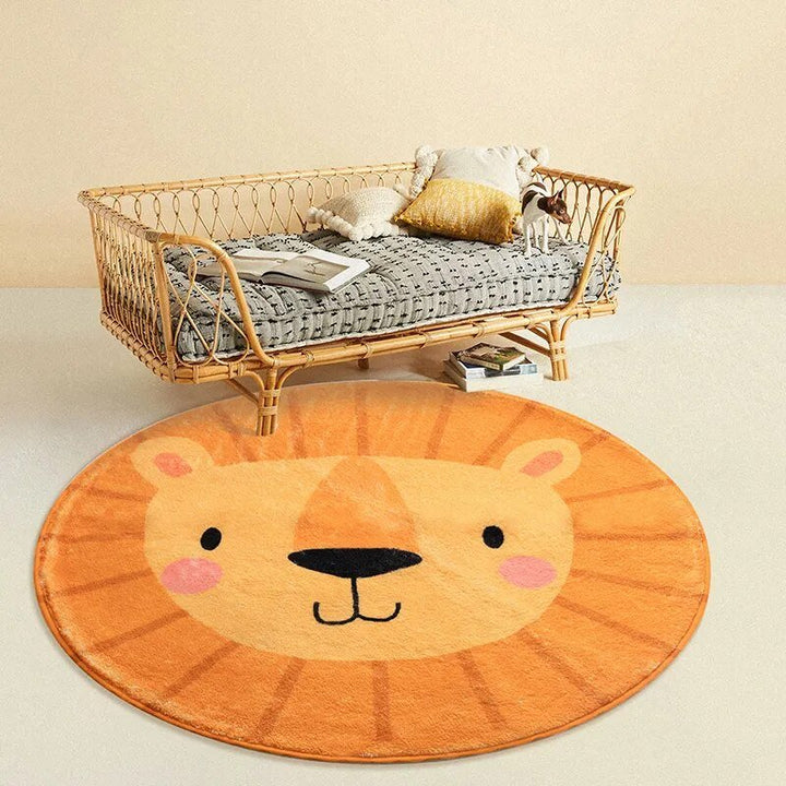 Playora Tapis Rond pour Enfants | Design Cartoon & Tapis de Jeu | Lavable | Pour Salle de Jeu & Chambre
