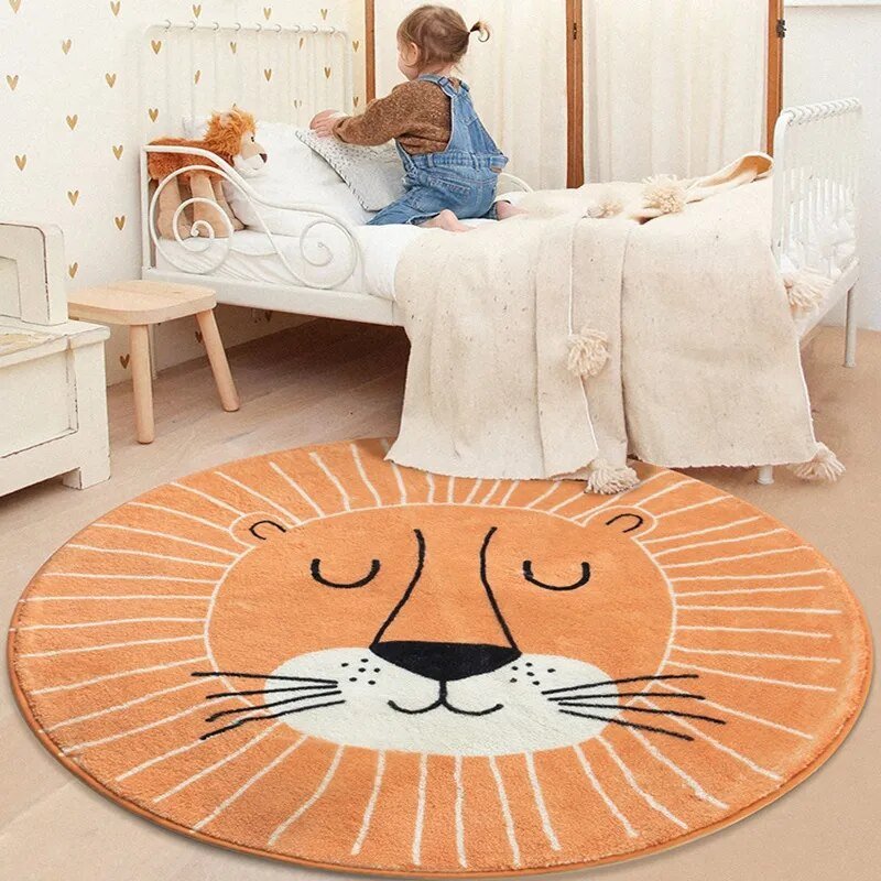 Playora Tapis Rond pour Enfants | Design Cartoon & Tapis de Jeu | Lavable | Pour Salle de Jeu & Chambre