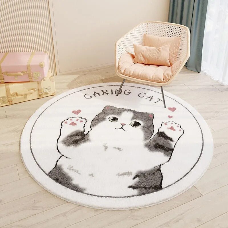 Playora Tapis Rond pour Enfants | Design Cartoon & Tapis de Jeu | Lavable | Pour Salle de Jeu & Chambre