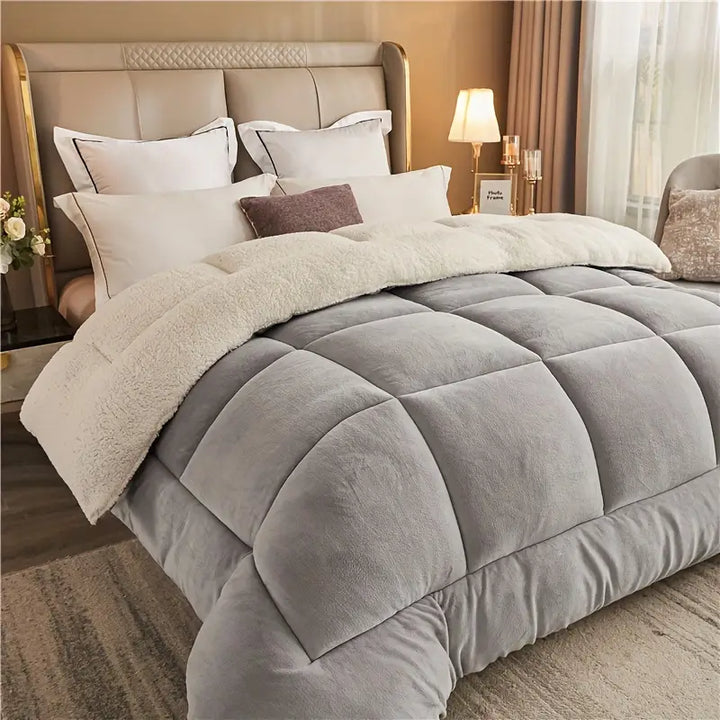 Couette Nordura Hiver | 3 couches & Matelassée | Design à carreaux | Chaude & Facile d'entretien