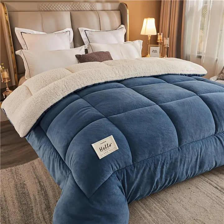 Couette Nordura Hiver | 3 couches & Matelassée | Design à carreaux | Chaude & Facile d'entretien