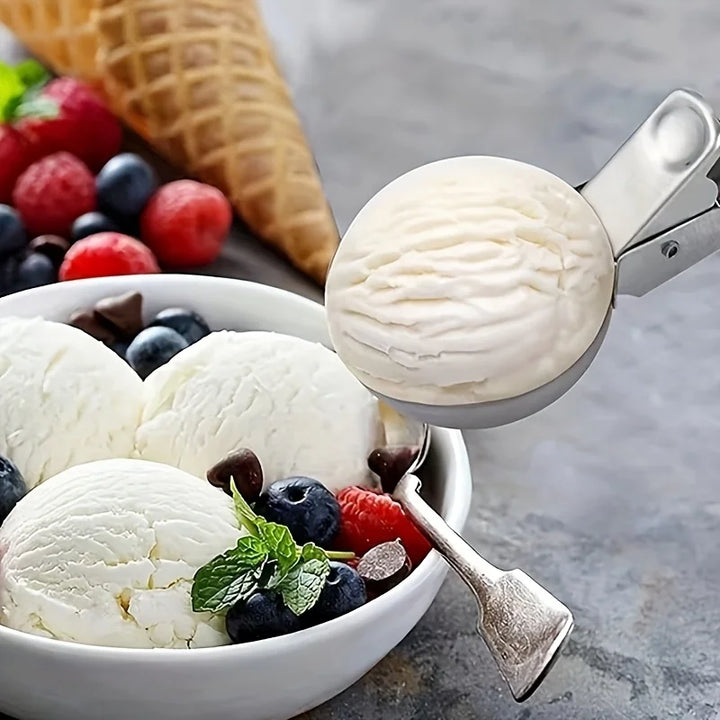 Scoopiva Cuillère à Glace en Acier Inoxydable | Robuste & Lavable au Lave-Vaisselle | Pour Boules Petites & Grandes | Poignée Lisse