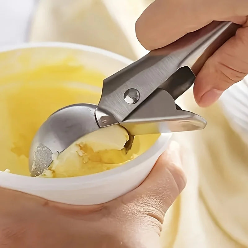 Scoopiva Cuillère à Glace en Acier Inoxydable | Robuste & Lavable au Lave-Vaisselle | Pour Boules Petites & Grandes | Poignée Lisse