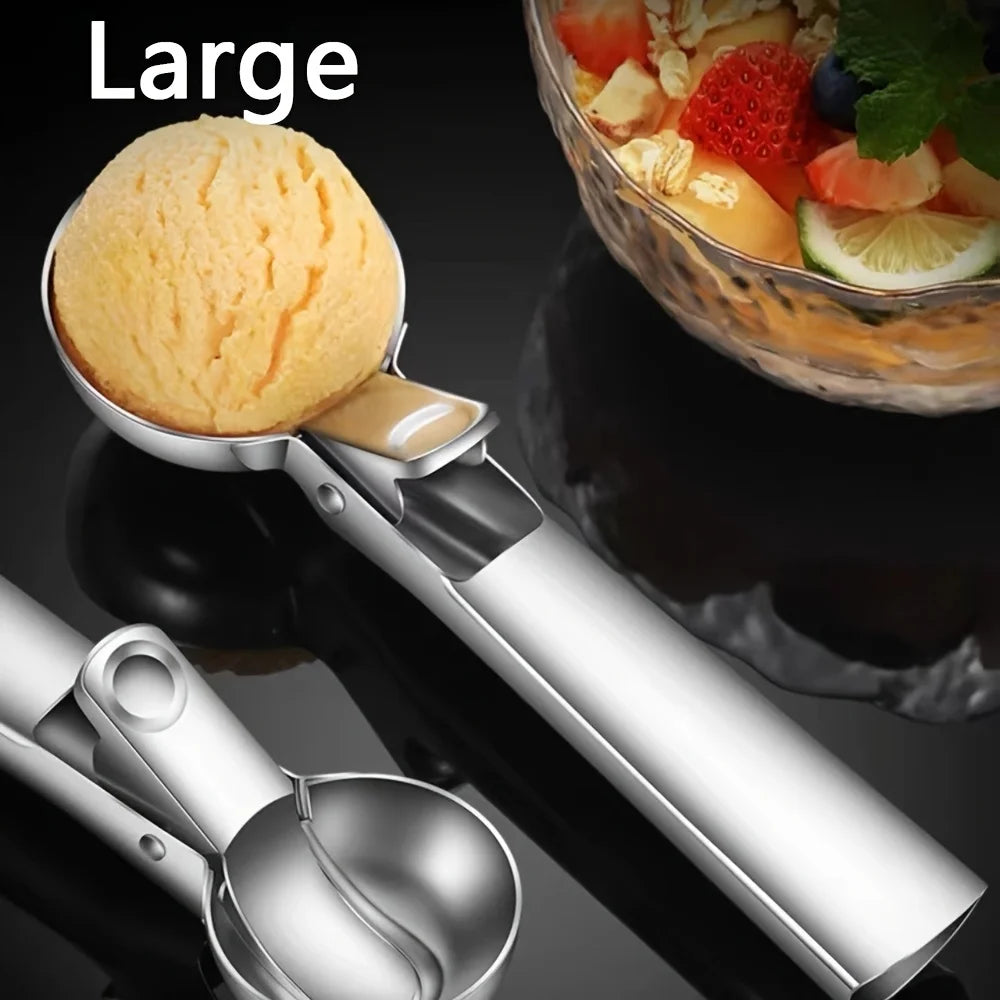 Scoopiva Cuillère à Glace en Acier Inoxydable | Robuste & Lavable au Lave-Vaisselle | Pour Boules Petites & Grandes | Poignée Lisse