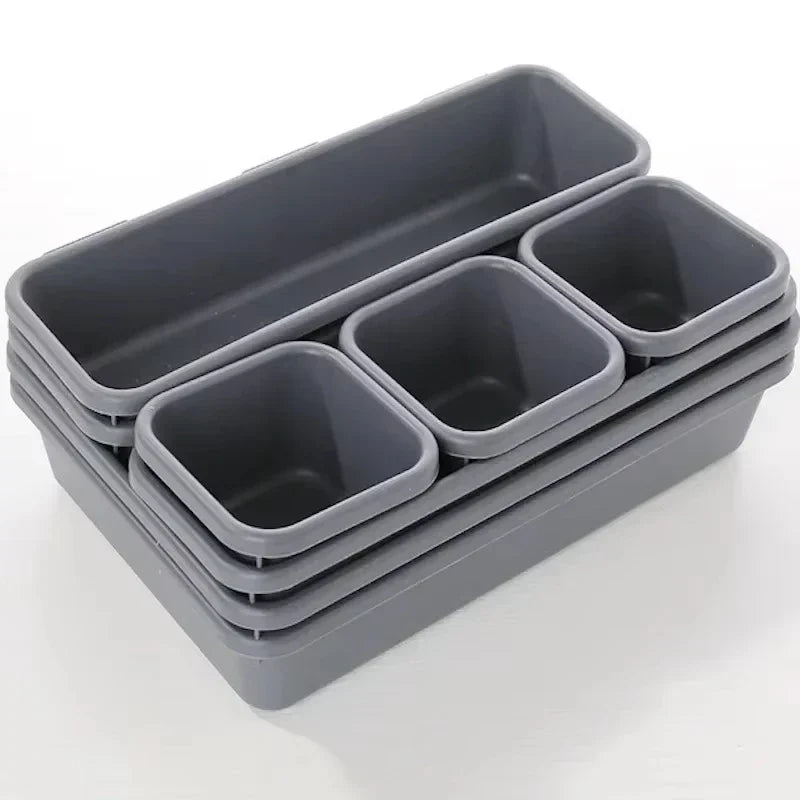 Ensemble d'organisateurs de tiroirs Flexorra | 8 pièces | Compartiments réglables | Pour la salle de bain, la cuisine et les bijoux