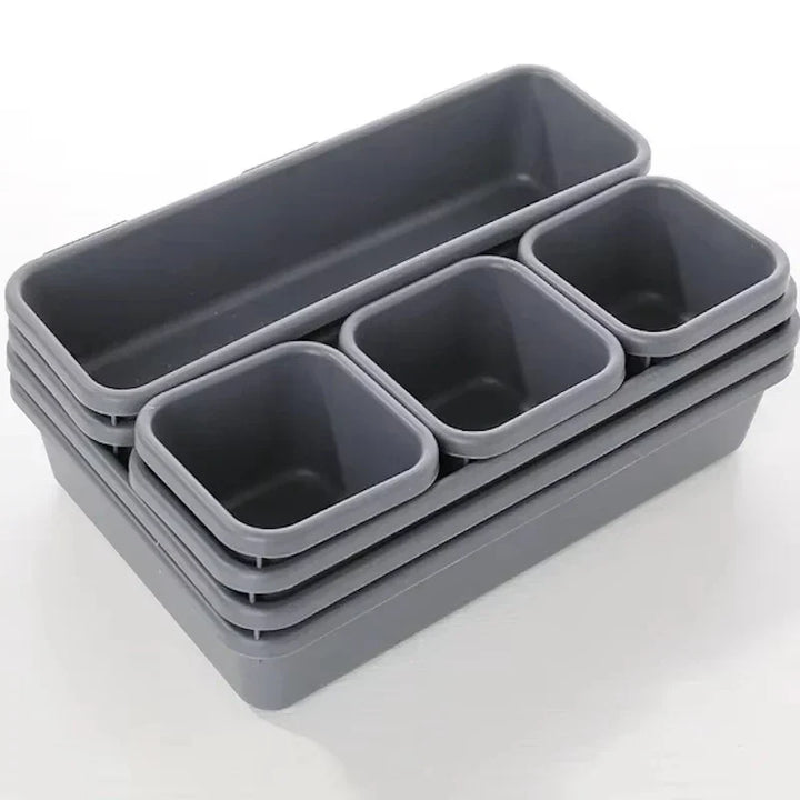 Ensemble d'organisateurs de tiroirs Flexorra | 8 pièces | Compartiments réglables | Pour la salle de bain, la cuisine et les bijoux