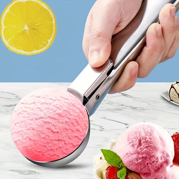 Scoopiva Cuillère à Glace en Acier Inoxydable | Robuste & Lavable au Lave-Vaisselle | Pour Boules Petites & Grandes | Poignée Lisse
