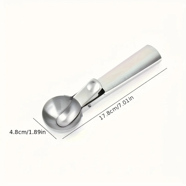Scoopiva Cuillère à Glace en Acier Inoxydable | Robuste & Lavable au Lave-Vaisselle | Pour Boules Petites & Grandes | Poignée Lisse