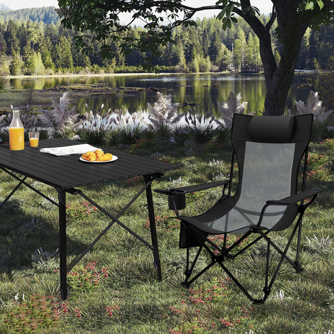 CAMPURE Relax Chaise Longue | Réglable & Pliable | Avec Repose-Pieds | Ultra-légère & Portable – Noir/Gris