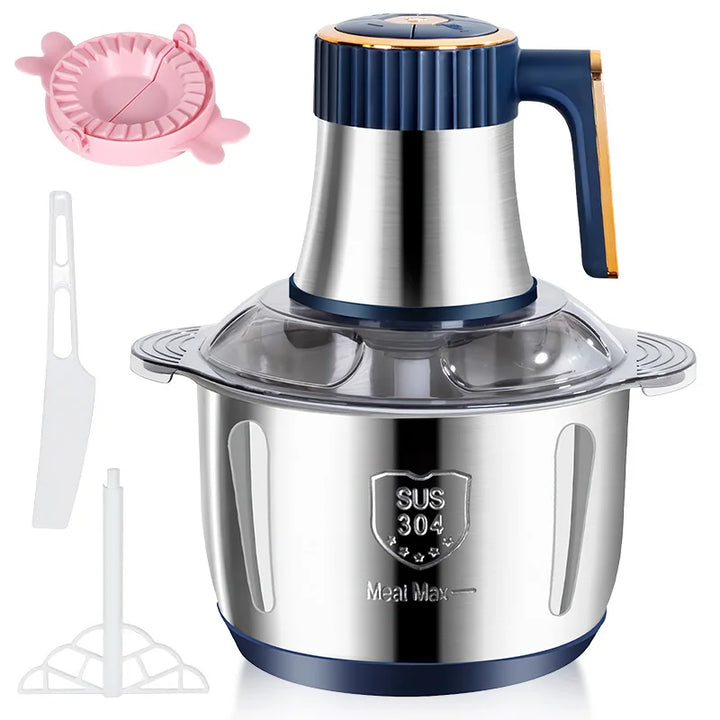 PowerMix Pro | Hachoir à viande électrique & hachoir universel | Capacité de 5 L | 6 lames en acier inoxydable | 5 vitesses | 500 W de puissance
