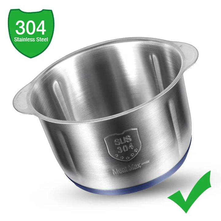 PowerMix Pro | Hachoir à viande électrique & hachoir universel | Capacité de 5 L | 6 lames en acier inoxydable | 5 vitesses | 500 W de puissance