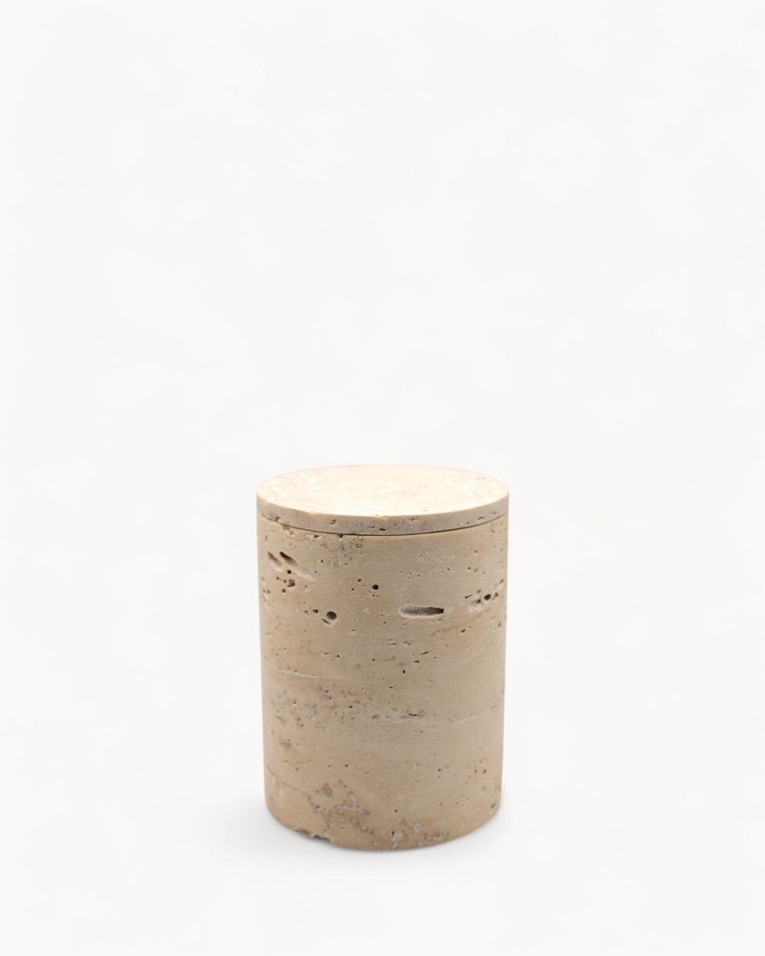 Pot en marbre - Travertin beige naturel - Pot de rangement pour bougies