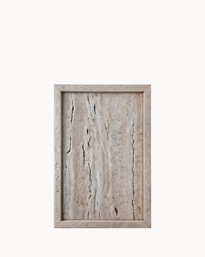 Plateau en céramique - Travertin beige - Pour parfums, bougies et bijoux