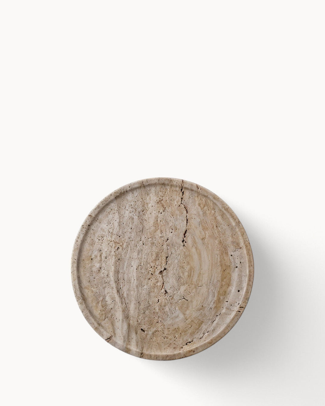 Plateau en céramique - Travertin beige - Pour parfums, bougies et bijoux