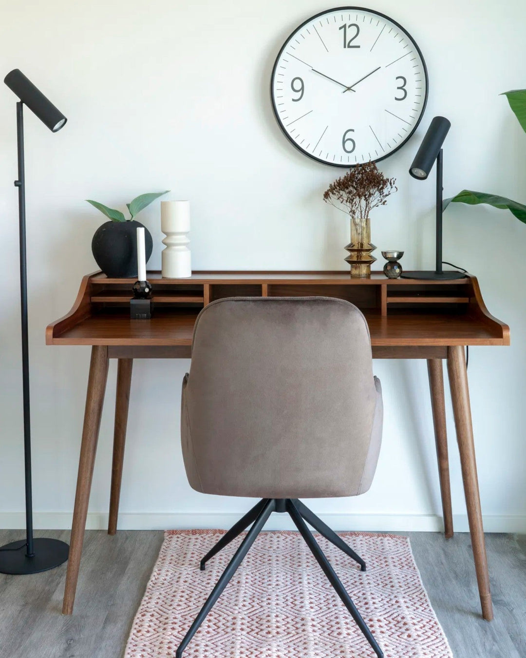 Lampe de table Paris - Design en acier noir - 20 x 20 x 47 cm - Culot GU10