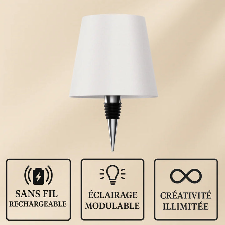 Lampe sans fil en forme de bouteille