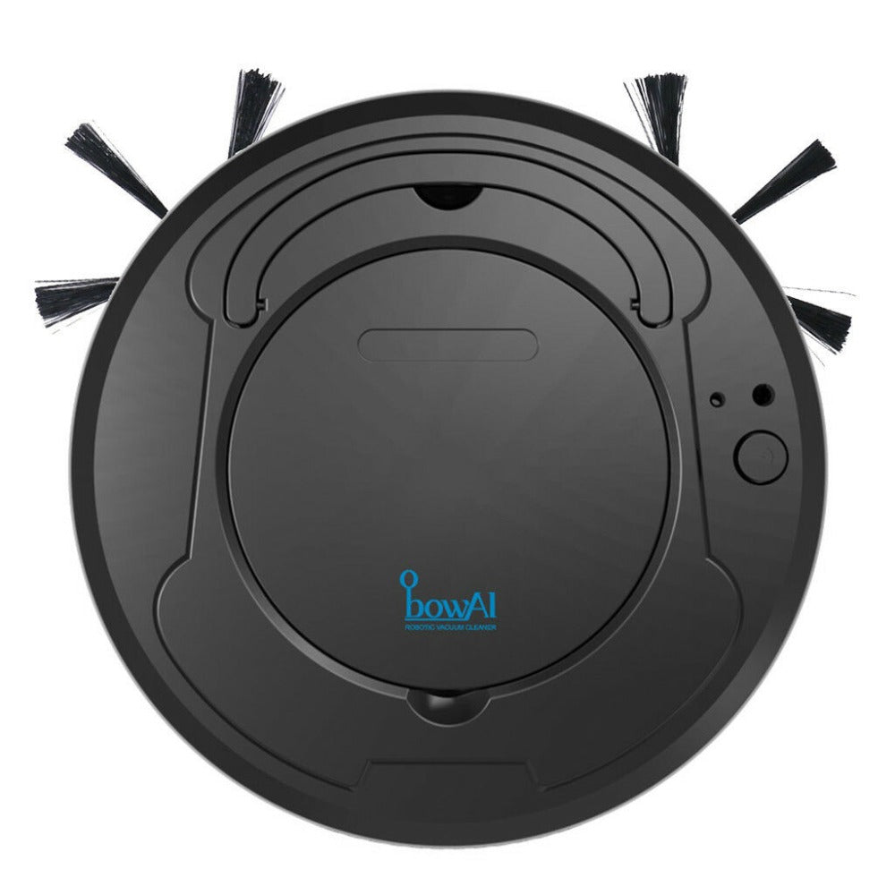 Robot Aspirateur Dustelio SlimBot | Extra Plat (6,5 cm) | Forte Puissance d'Aspiration & Silencieux en Fonctionnement | Nettoyage Automatique | Inclus : Câble de Charge & Brossettes