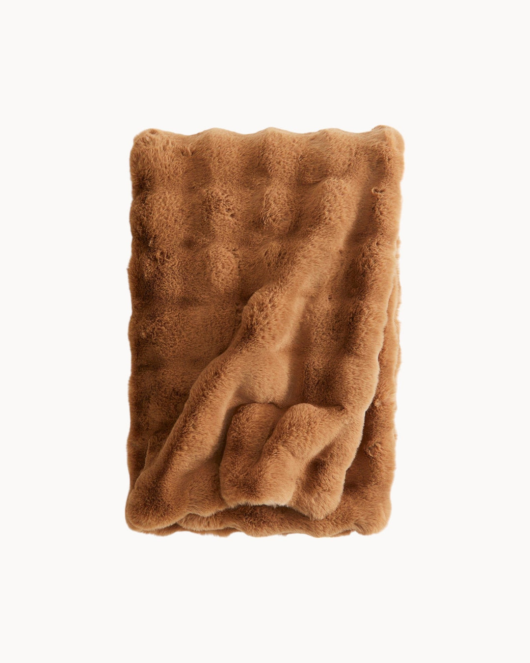 Couverture moelleuse à carreaux structurée - Douce et câline - Blanc/Marron/Noir - 110 x 150 cm