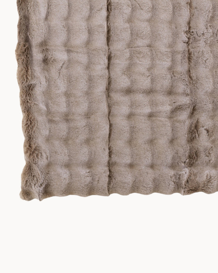 J-Line – Plaid Wave – Plaid Taupe, Coton/Lin/Polyester, 180 x 130 cm