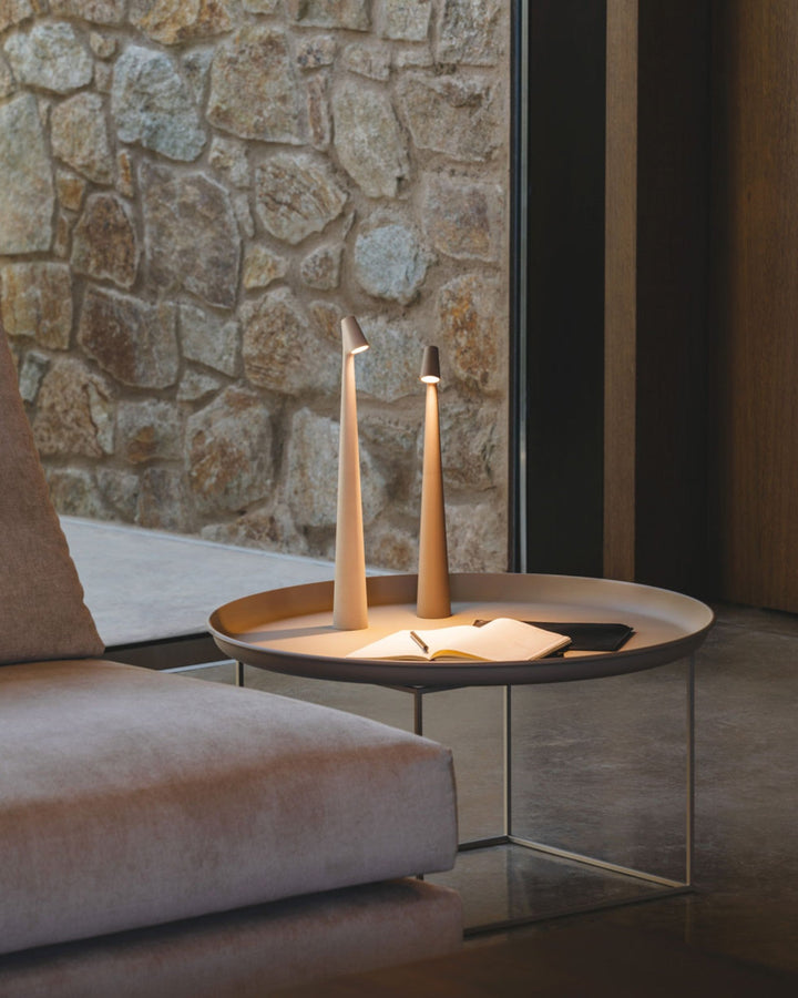 Lampe de table moderne à commande tactile, 3 niveaux de luminosité, aluminium