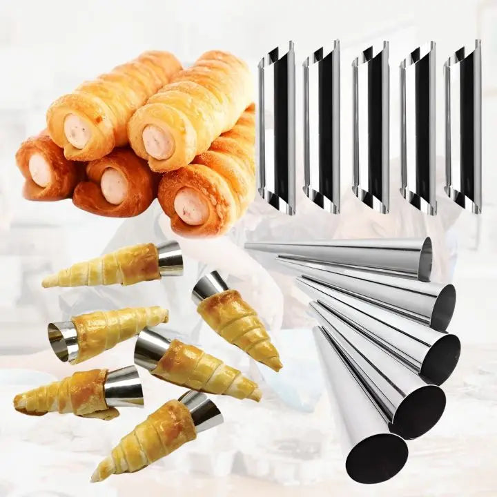 5+5 GRATUIT | BakeRolls - Ensemble de moules à cannoli de maître pour la maison !