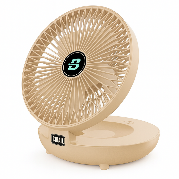 BriseFlex Ventilateur de Table et Mural Pliable | Sans Fil & Ultra Silencieux | 3 Vitesses | Rechargeable