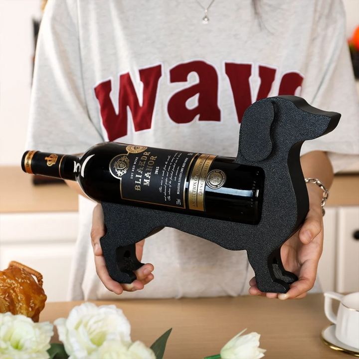 Support de bouteille de vin Dackel CorkHound | Design original | Stable & décoratif | Pour 375–500 ml