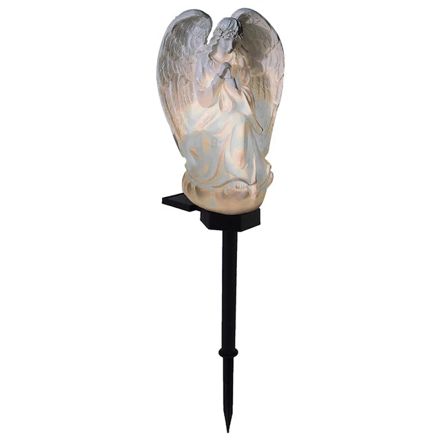 Lampe solaire ange SERAFINA | Lumière LED blanc chaud | Résine résistante aux intempéries | 45x15x7,5 cm