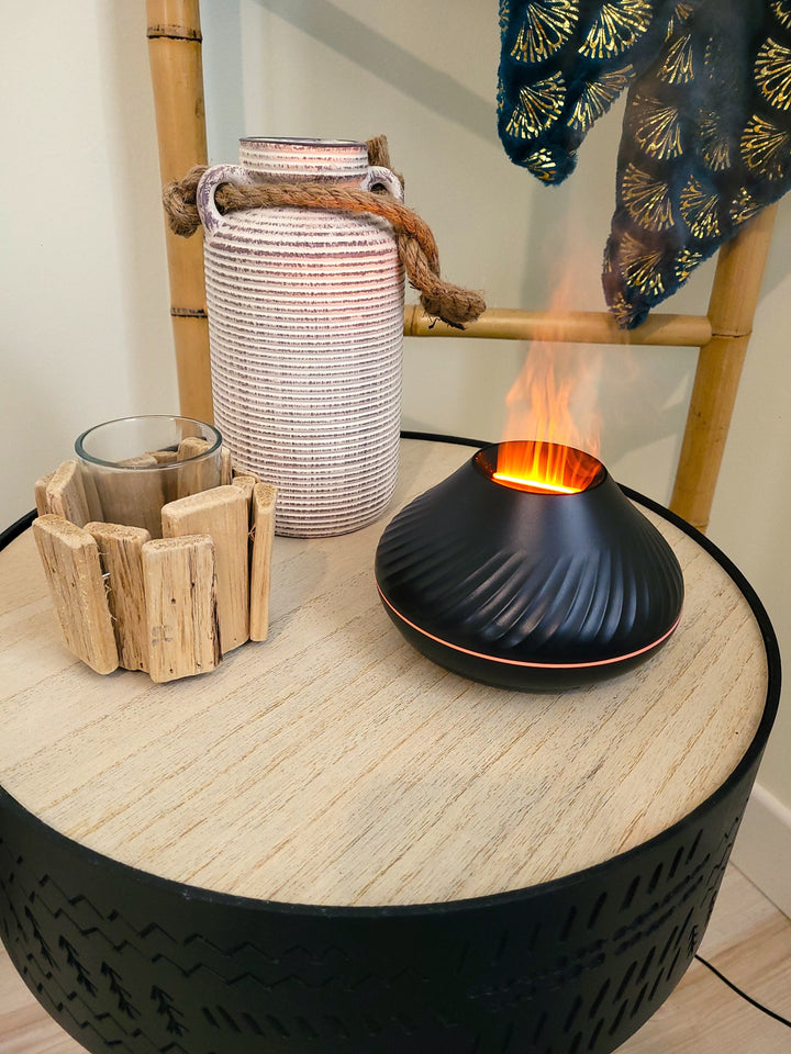 Diffuseur d'arômes LumiFlare | Effet de flamme & brouillard apaisant | 130 ml | Pour détente et ambiance agréable