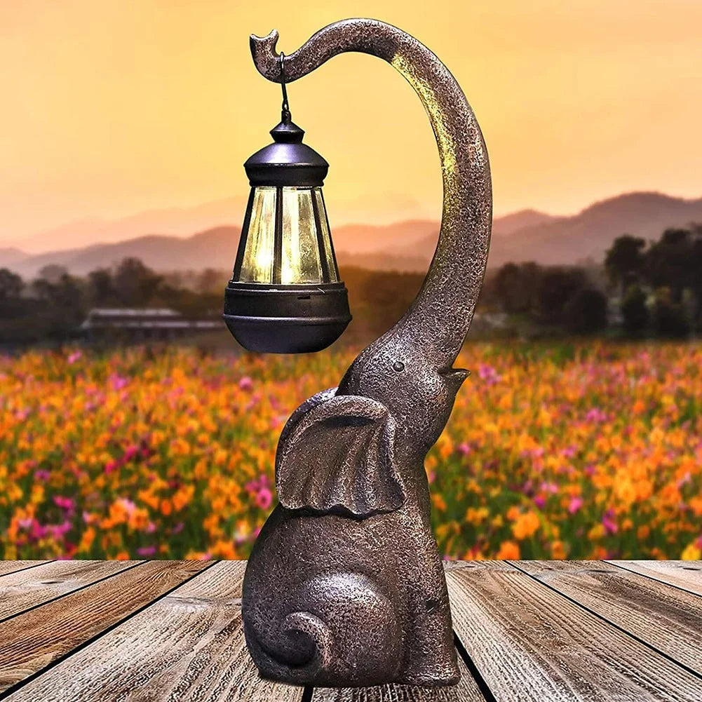 EnchantiLite - Élégante Lampe Solaire Éléphant