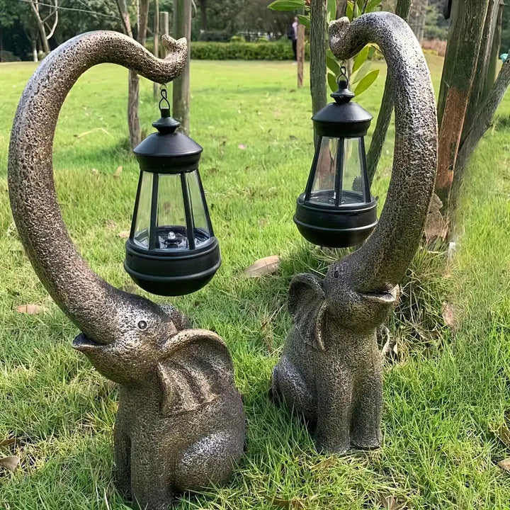 EnchantiLite - Élégante Lampe Solaire Éléphant