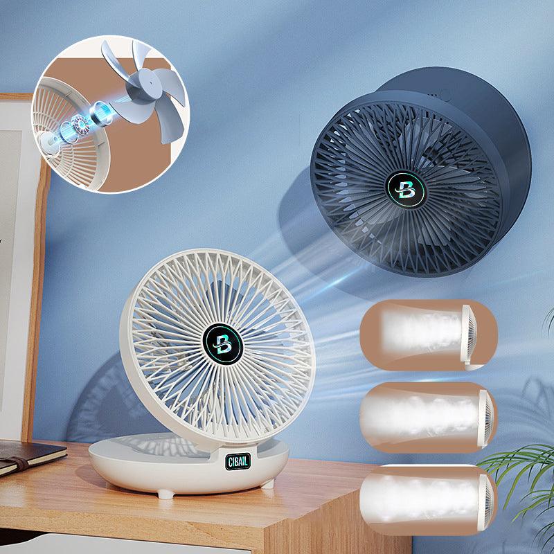 BriseFlex Ventilateur de Table et Mural Pliable | Sans Fil & Ultra Silencieux | 3 Vitesses | Rechargeable