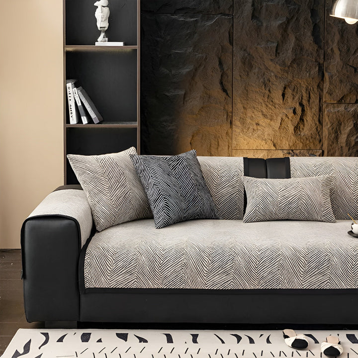 Housse de canapé Velvona | Tissu chenille épais | Doux, résistant et facile d'entretien | Motif arbre