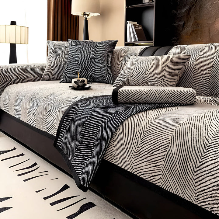 Housse de canapé Velvona | Tissu chenille épais | Doux, résistant et facile d'entretien | Motif arbre
