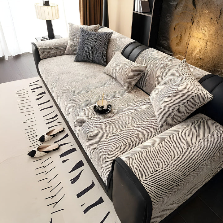 Housse de canapé Velvona | Tissu chenille épais | Doux, résistant et facile d'entretien | Motif arbre