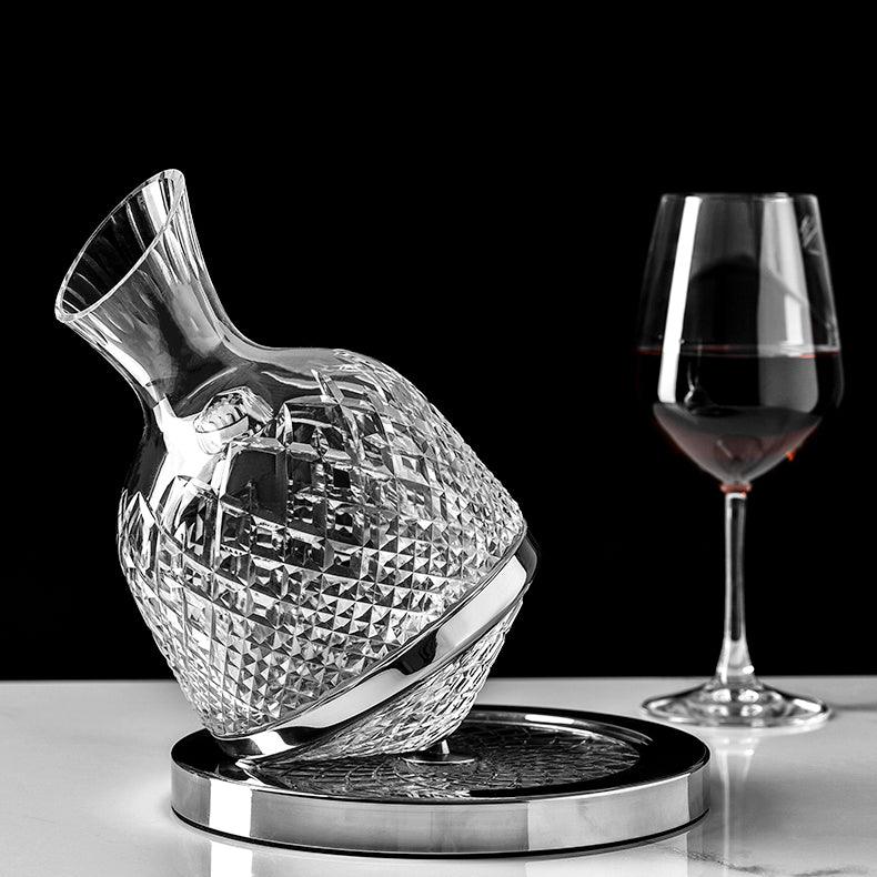 Carafe à vin soufflée à la main rotative à 360°