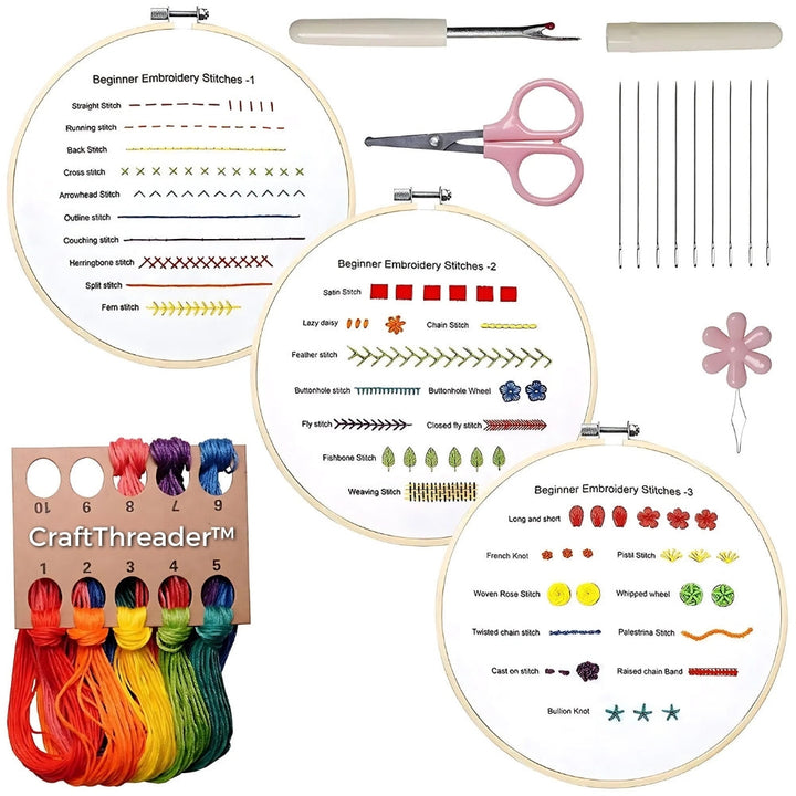 2+1 GRATUIT | CraftThreader - Ensemble d'exercices de point de broderie