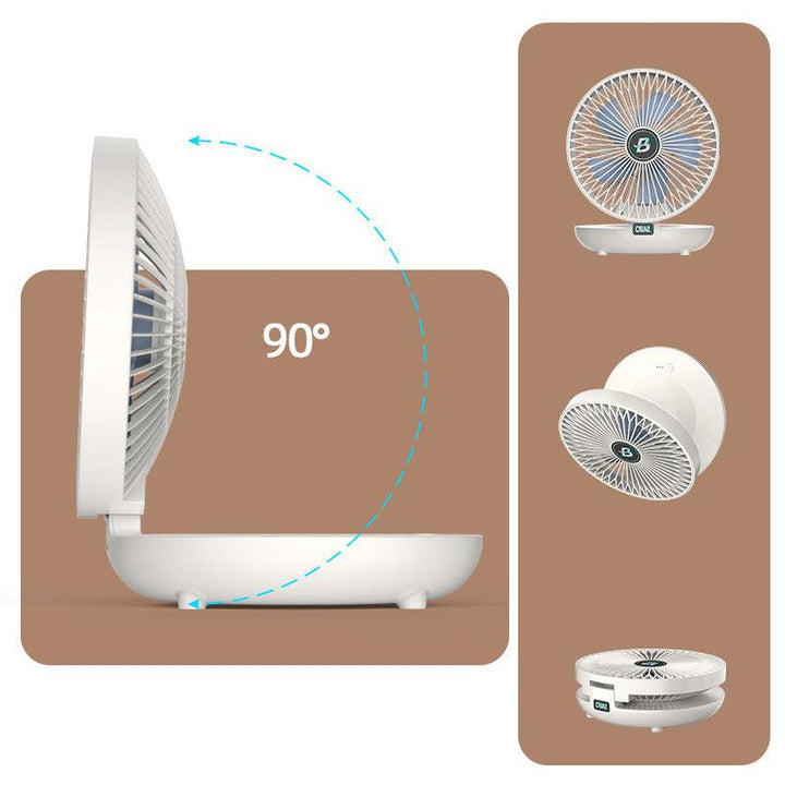 BriseFlex Ventilateur de Table et Mural Pliable | Sans Fil & Ultra Silencieux | 3 Vitesses | Rechargeable