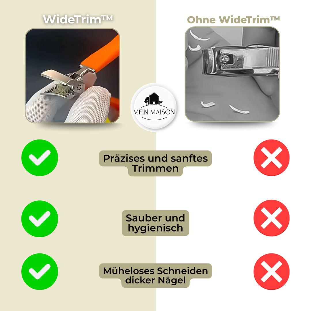 Coupe-ongles WideTrim | Ouverture de coupe extra large | Design anti-projection | Acier inoxydable