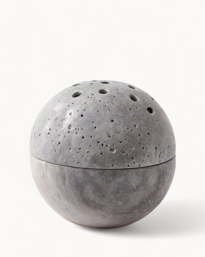 Brûleur d'encens Wabi Sabi - Pierre naturelle de travertin beige, fait main