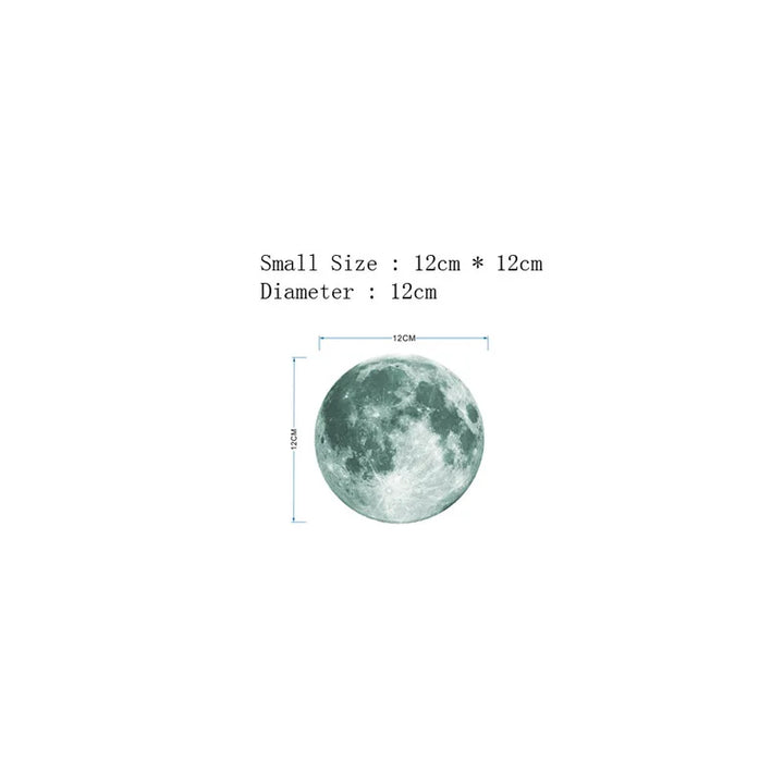 Autocollant mural Lune Lumineuse Lunaris Glow | Phosphorescent | 3 tailles | Autocollant et amovible