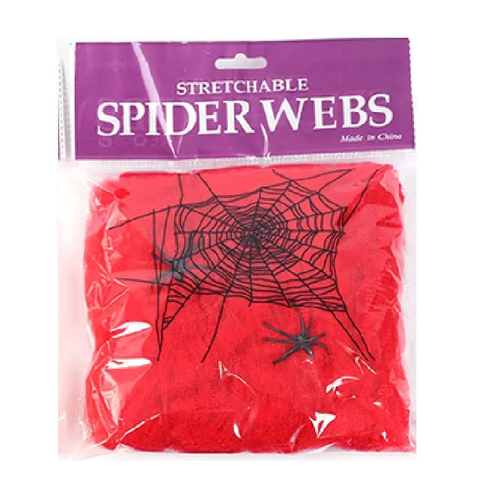 Décoration de toile d'araignée Halloween CreepyWeb | Toiles d'araignée en art extensible | Décoration effrayante pour fêtes et maisons | Blanc