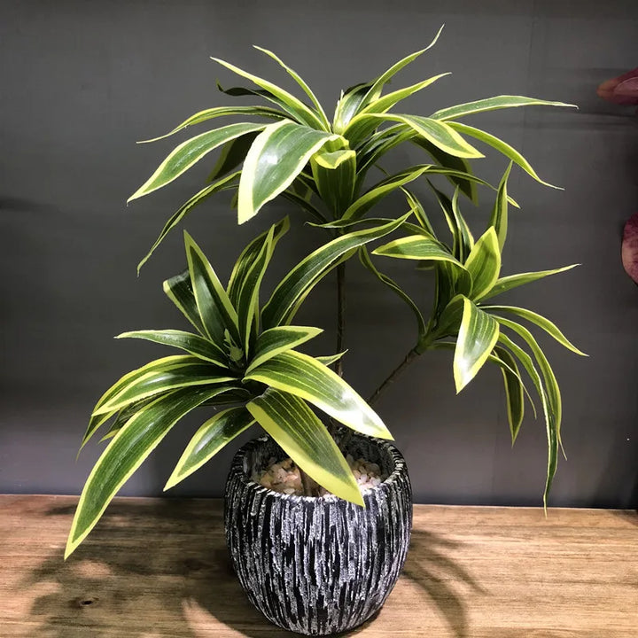 TROPALIS Branches de palmier artificielles | 3 têtes | 36 cm | Décoration tropicale pour la maison et le bureau