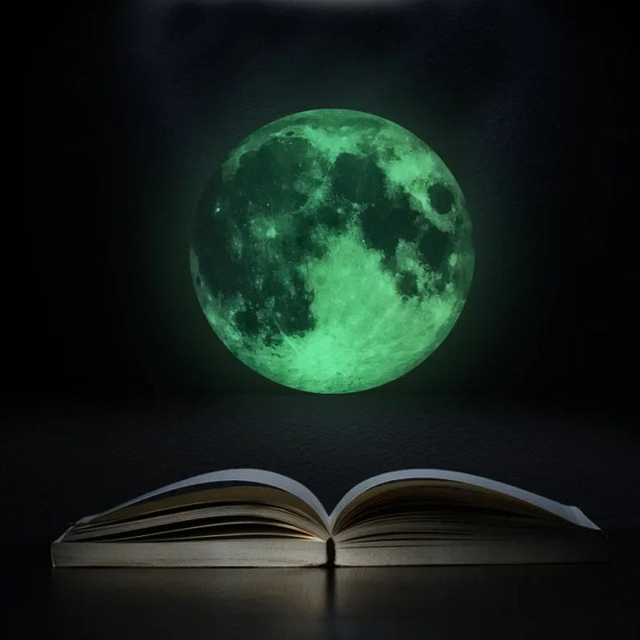 Autocollant mural Lune Lumineuse Lunaris Glow | Phosphorescent | 3 tailles | Autocollant et amovible
